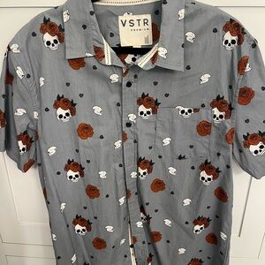 VSTR Gray Skull and Rose Men's Shirt